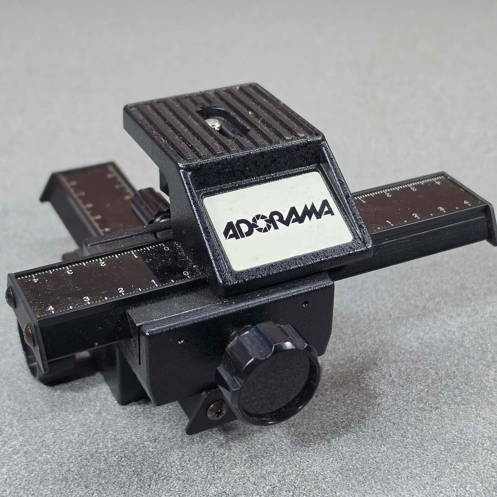 Adorama 4-Way Macro Focusing Rail Slider Black Excellent Dual Axis Japan